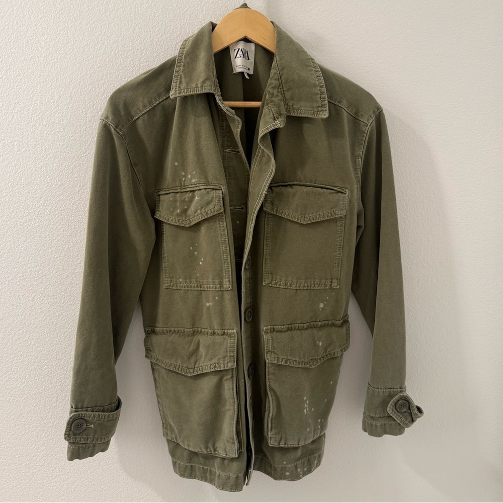 Zara Women's Green and Khaki Jacket